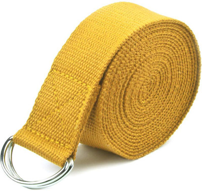 Fitcozi Belt Strap Metal D-Ring for men and women Cotton Yoga Strap(Yellow)