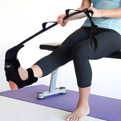 Quinergys Yoga Stretching Strap, Yoga Band for Pain Relief Polyester, Cotton Yoga Strap(Black)