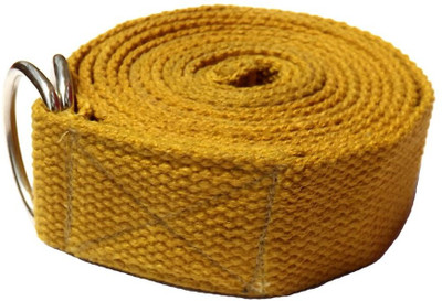 Fitcozi Exercise Strap for Holding Poses, Stretching, Improving Flexibility Cotton Yoga Strap(Yellow)