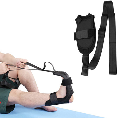 Quinergys Hamstring Achilles Tendonitis | Leg Stretcher Polyester, Cotton Yoga Strap(Black)