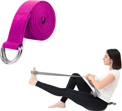 Shopeleven Yoga Belt for Flexibility & Exercise Cotton Strap for Men & Women Workouts Cotton Yoga Strap(Pink)