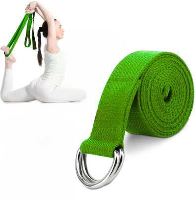 Shopeleven Yoga Belt for Men & Women Stretching Strap for Exercise Cotton Workout Strap Cotton Yoga Strap(Green)