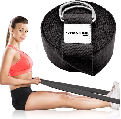 Strauss Yoga Belt| Yoga Strap Cotton Yoga Strap(Black)
