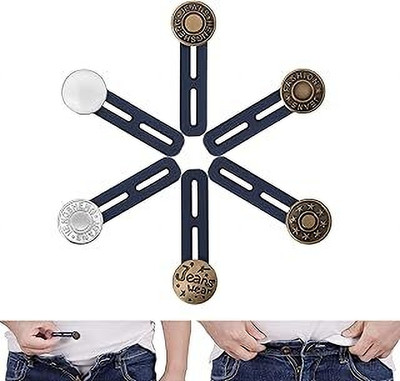 MOREL Adjustable Elastic Waist Buttons for Jeans (Pack of 10) Combo Zipper Pull