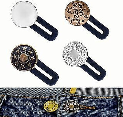 MOREL Adjustable Elastic Waist Buttons for Jeans (Pack of 8) Combo Zipper Pull