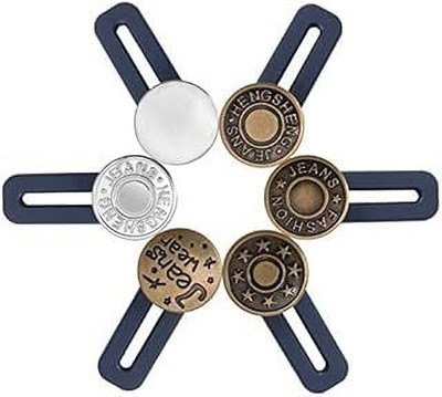MOREL Adjustable Elastic Waist Buttons for Jeans (Pack of 5) Combo Zipper Pull
