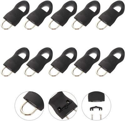 GLAMAXY 10 PCS Zipper Pull, Black Zipper Pull Replacement Kit Zipper Pull