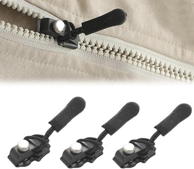 CRIYALE Instant Zipper Repair Kit Universal Slider Replacement Adjustable Fixer (3 pcs) Zipper Pull
