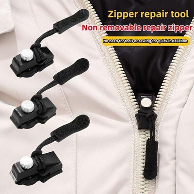 YAMICO Universal Instant Zipper Sliders with Nylon Pull Tabs Cords, Black Plastic Two Way Open-ended Zipper