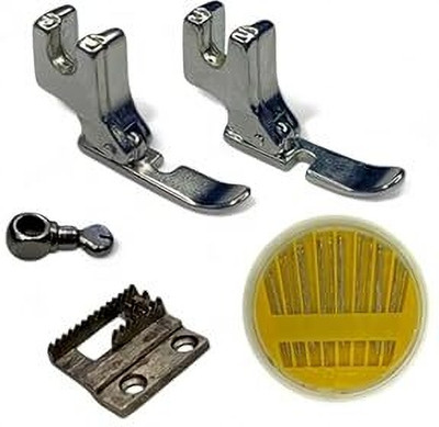 Cylone And Sons Silai Machine 5 pcs Part, 2 Zipper Boot, 1 Needle Clamp, Dandral, Tracing Wheel Steel Metal Open-ended Zipper