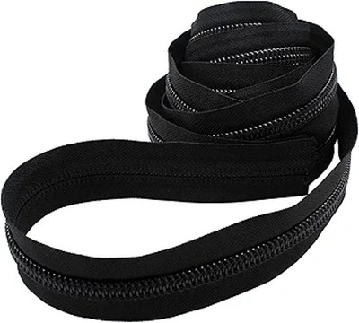 TTT 3 METER CHAIN 5 KUNDA STEEL Black Nylon, Plastic, Aluminium Two Way Open-ended Zipper