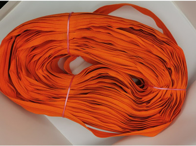 Togline ZIP NO. 5 ,20 MT ORANGE ZIP AND 10 SUN STAINLESS STEEL RUNNER Steel, Orange Nylon Two Way Open-ended Zipper