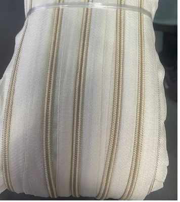 Togline ZIP NO. 5 AND 20 MTR WHITE ZIP AND 10 sun STAINLESS STEEL RUNNER Steel, White, Multicolor Nylon Two Way Open-ended Zipper