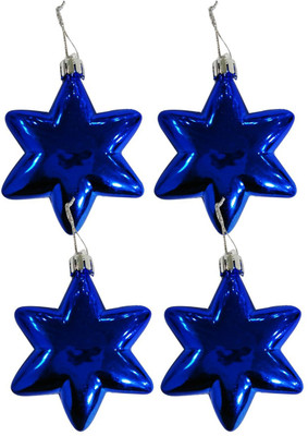 

Toygully Christmas Tree Decoration Blue Hanging Star Pack of 4