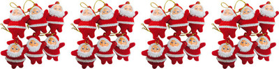 

Priyankish Christmas Tree 24 Small Red Santa Combo Hanging Ornaments Pack of 24