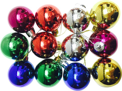 

Priyankish Christmas Tree Multicolored Ball Hanging Ornaments Pack of 12