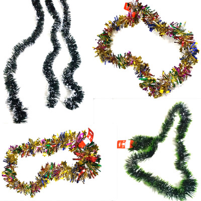 

99DailyDeals Combo Of 2 Shining And 2 Snow Ribbun For Christmas Decoration Hanging Ornaments Pack of 4