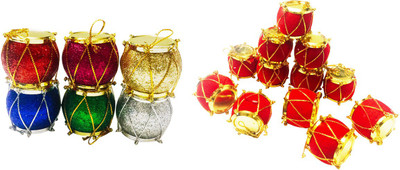 

Priyankish 12 Red & 6 Multicolour Drums Combo Hanging Ornaments Pack of 18