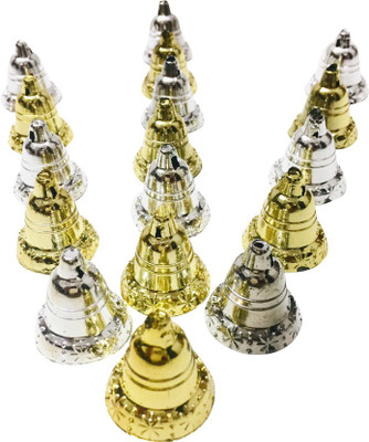 

Priyankish Christmas Tree 8 Golden & 8 Silver Bells Hanging Ornaments Pack of 16