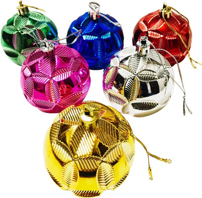 

Priyankish 6 MultiColor Disc Balls Hanging Ornaments Pack of 6