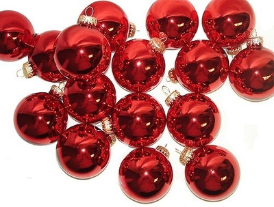 

Christmas Tree Shops Fancy Red Christmas Decorative Balls Hanging Ornaments Pack of 20