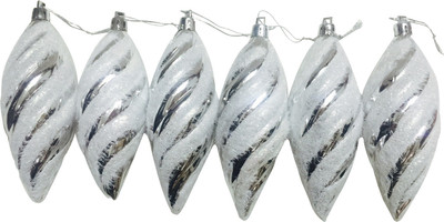 

Priyankish Xmas Tree Silver Colored Hanging Ornaments Pack of 6
