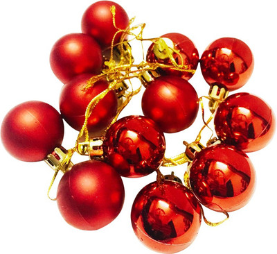 

Priyankish 12 Christmas Tree Red Shinhing Balls Hanging Ornaments Pack of 12