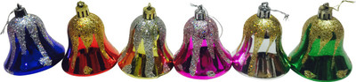 

Priyankish Xmas Tree Multicolored Ornamental Bells Pack of 6