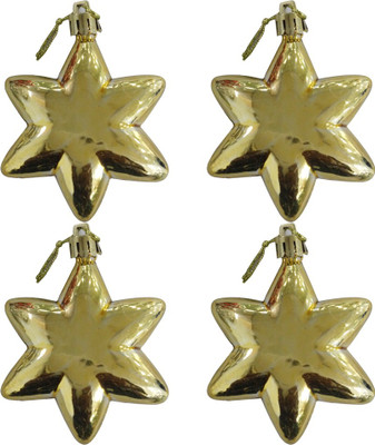 

Toygully Christmas tree Decoration Golden Star Hanging Ornaments Pack of 4