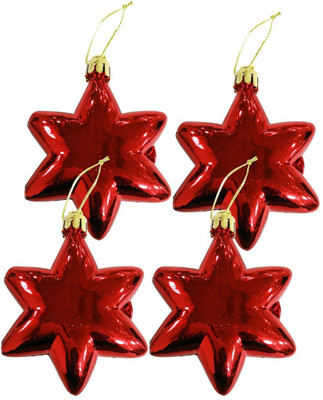 

Toygully Christmas Tree Decoration Red Star Hanging Ornaments Pack of 4