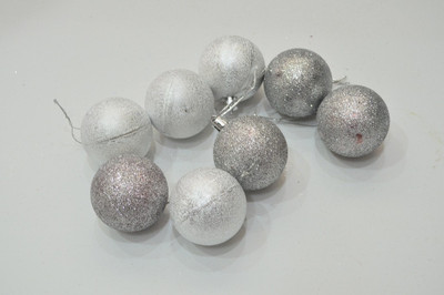 

Bms 5108_Silver_ Hanging Ornaments Pack of 8