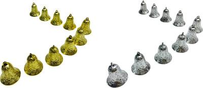 

Priyankish 10 Golden & 10 Silver Bells Combo Hanging Ornaments Pack of 20
