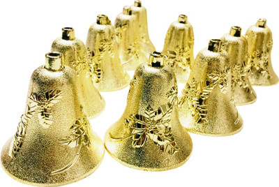 

Priyankish 10 Golden Bells Hanging Ornaments Pack of 10
