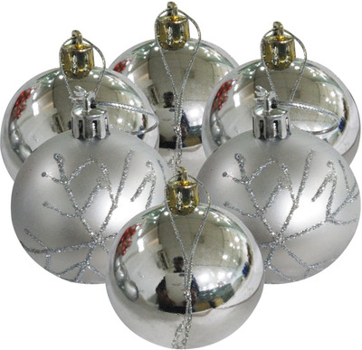 

Toygully Christmas Tree Decoration Sliver Hanging Ornaments Pack of 6
