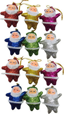 

Nxt Gen MINI GLITTER SANTA Hanging Ornaments Pack of 12