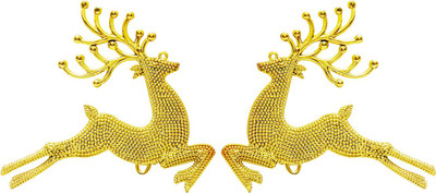

Priyankish Christmas Tree 2 Golden Deers Reindeer Figure Pack of 2