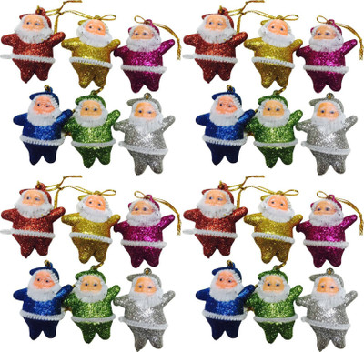 

Nxt Gen 24 GLITTER SANTA Hanging Ornaments Pack of 24