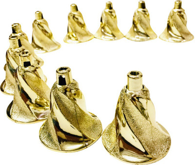 

Priyankish Christmas Tree 10 Golden Screw Bells Hanging Ornaments Pack of 10