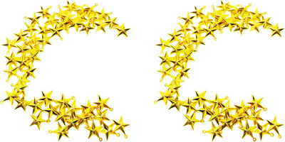 

Priyankish Christmas Tree 100 Small Golden Stars Hanging Ornaments Pack of 100