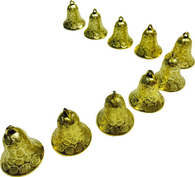 

Priyankish Xmas Golden Ornamental Bells Pack of 10