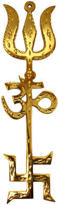 

Numeroastro Trishakti (Swastik,Om,Trishul) Yantra For Good Luck (Big) Bronze Yantra(Pack of 1)