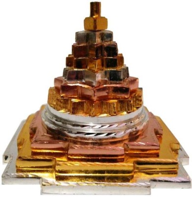 Divine Kraft Maha Meru Shree Yantra Golden-Silver-Bronze Brass Yantra(Pack of 1)