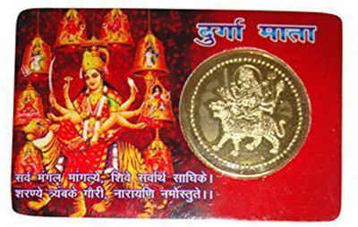

Varanasi Enterprises Metal Durga Mata Pocket (8.89 Cms x 5.08 Cms, Gold) Paper, Iron Yantra(Pack of 1)