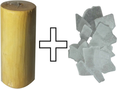 

Nakshatra Craft Original Pure Raw Chandan Sandalwood Log Piece and Original Bhemseni Desi Kapoor Camphor for Hindu Rituals Rare Quality RCNK Wooden Yantra(Pack of 2)