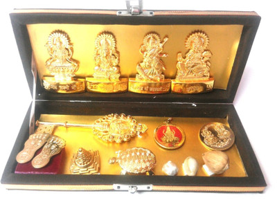 Divine Kraft Shri Dhanlaxmi Shri Kuber Bhandari Brass Yantra(Pack of 1)