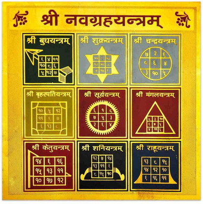 numeroastro Shri Navgraha Yantra (2 Inches) Brass Yantra(Pack of 1)
