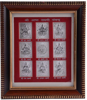 

Siri Creations 999 Pure Astha Lakshmi Wooden Frame With Stand Silver Yantra(Pack of 1)