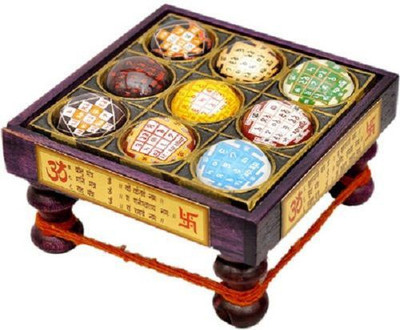 

Jewelswonder Prabhu Drishti Navgrah Chowki Big Wooden Yantra(Pack of 1)