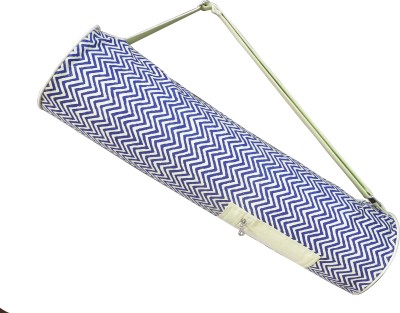 

Kanyoga 100% Cotton Chevron Printed Yoga Mat Bag (69cm x 29cm x 18cm) Yoga Blocks(Blue Pack of 1)