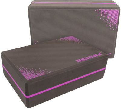 

Technix BRICK PRINTED Yoga Blocks(Multicolor Pack of 2), Grey pink